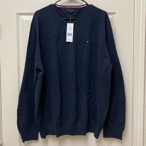 Tommy Hilfiger Crewneck Pullover Sweater XXL Sky Captian Blue NWT 100% Cotton